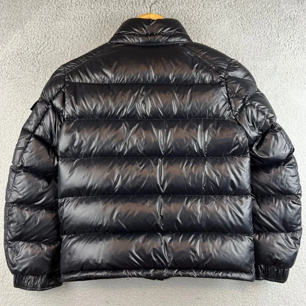 Moncler Maya Kids Puffer Jacket Black Glossy Down Coat Size 10A